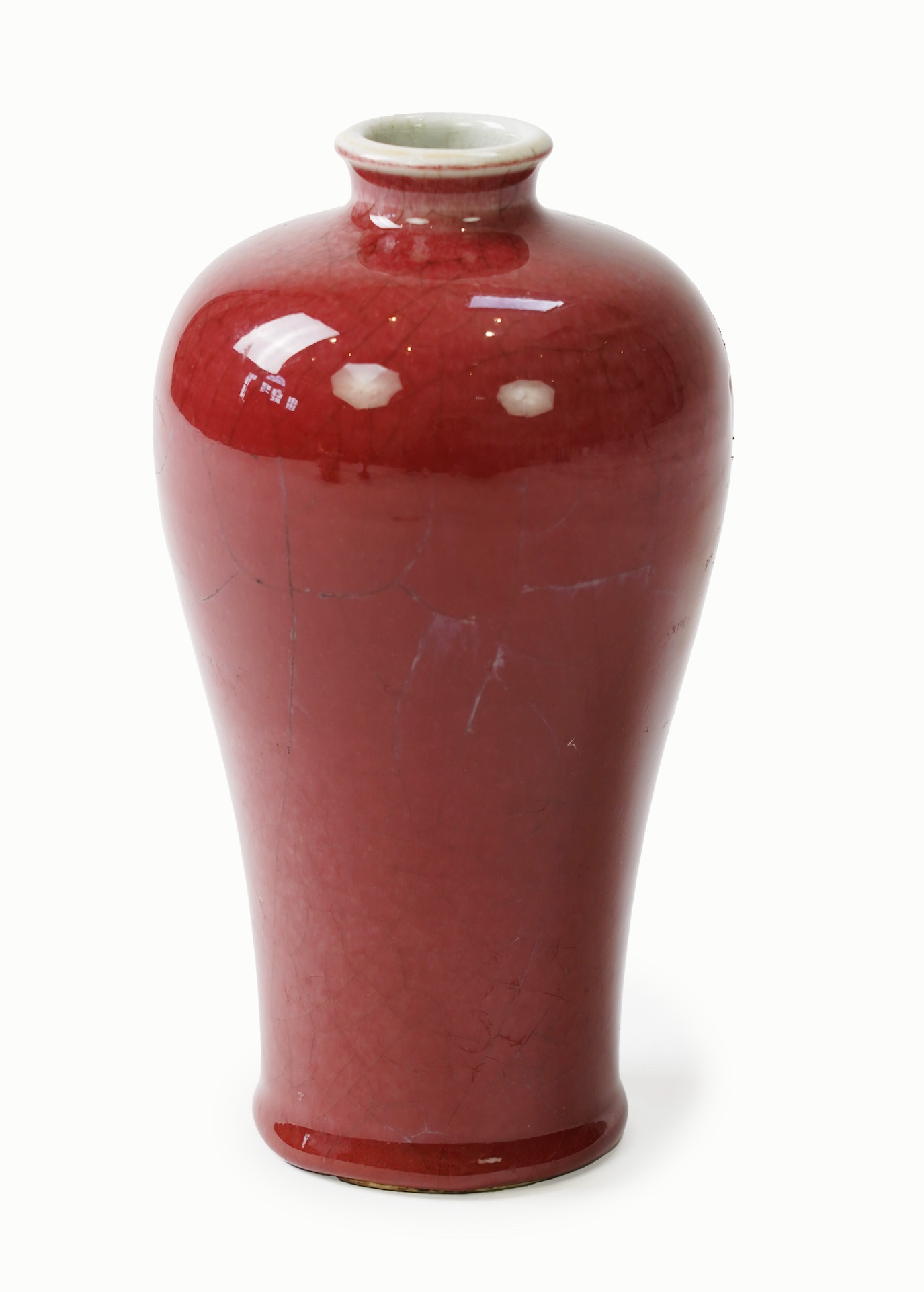 A Chinese Sang de boeuf glazed meiping, 20cm